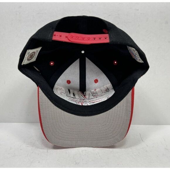 Vintage New Jersey Devils Logo Athletic Snapback Hat Cap Black Red - Picture 4 of 5